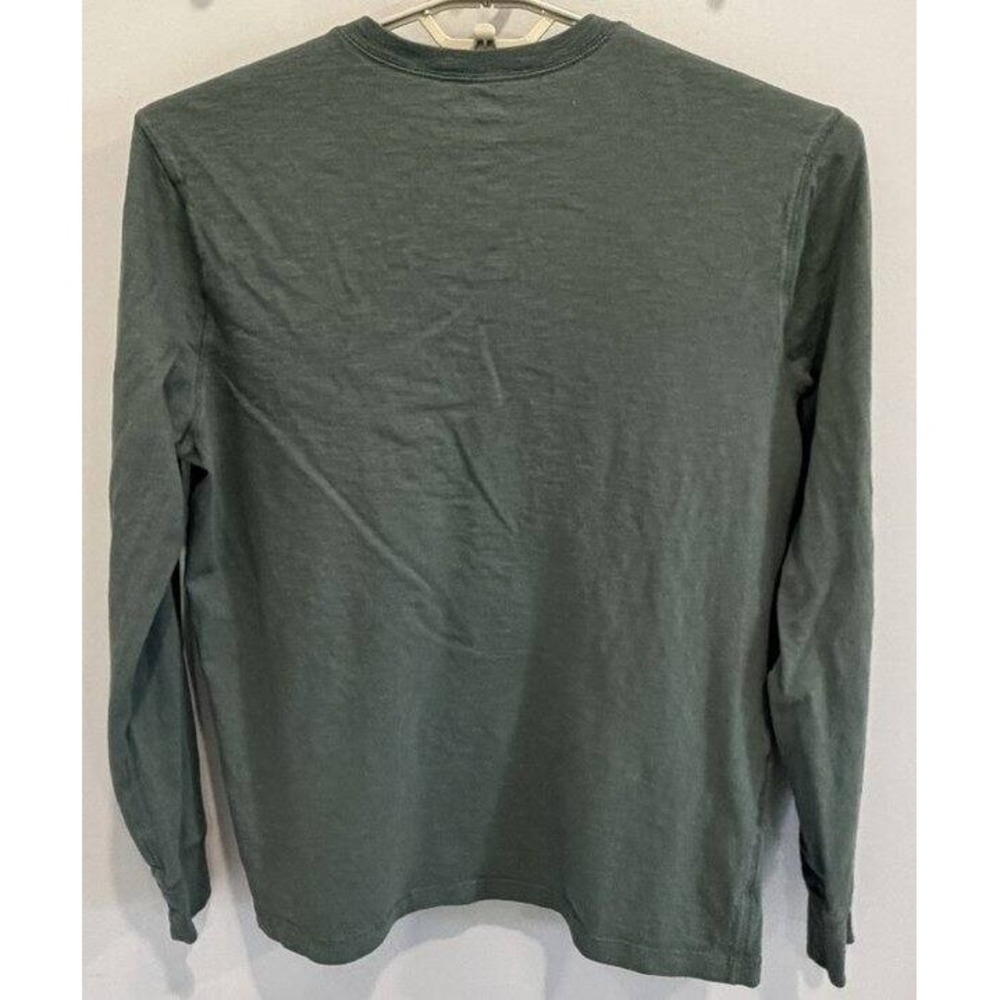 J Crew Dark Green Henley Slub 100% Cotton Shirt Mens Size L - Picture 5 of 8